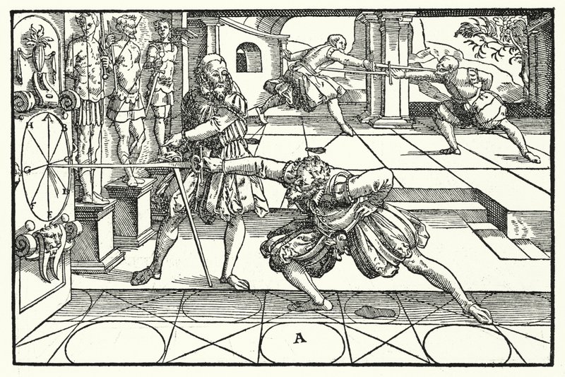 Escena de esgrima de German School