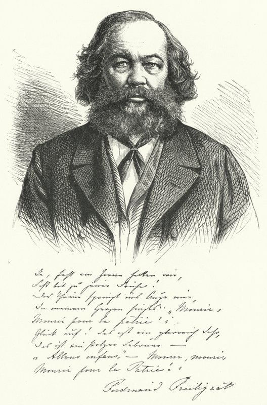 Ferdinand Freiligrath, poeta, traductor y agitador político liberal alemán de German School