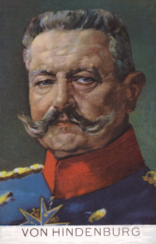 Mariscal de campo Paul von Hindenburg, comandante del ejército alemán en la Primera Guerra Mundial (litografía en color) de German School