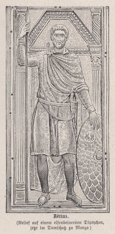 Flavio Aecio, general romano (grabado) de German School