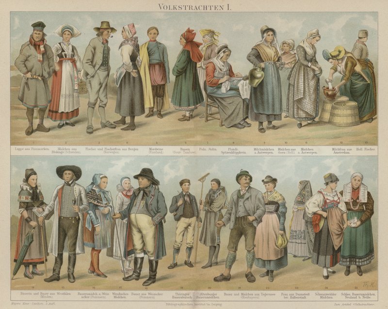 Trajes folclóricos de German School