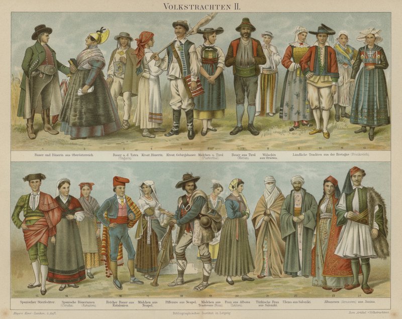 Trajes folclóricos de German School