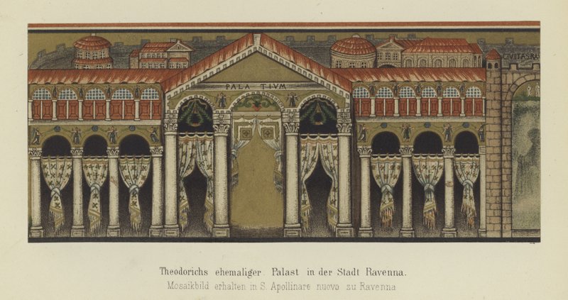 Antiguo palacio de Teodorico el Grande, rey de los ostrogodos, en Rávena, Italia de German School