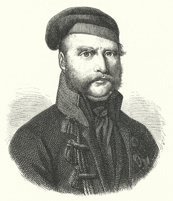 Federico Guillermo, Duque de Brunswick-Wolfenbüttel, soldado alemán que lideró a los Brunswickers Negros contra los franceses durante la ocupación de Alemania en las Guerras Napoleónicas de German School