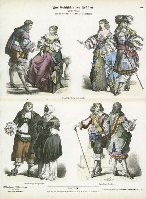 Trajes franceses y holandeses, principios del siglo XVII de German School