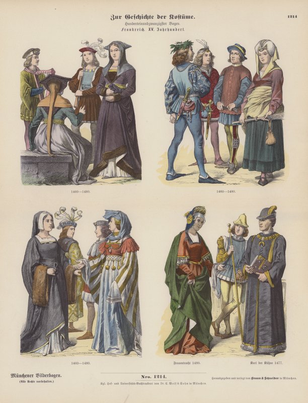 Trajes franceses del siglo XV de German School