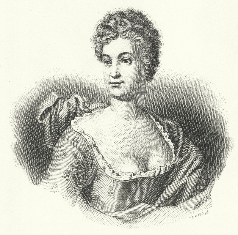 Friederike Caroline Neuber, actriz y directora de teatro alemana (grabado) de German School
