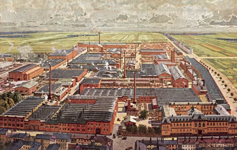 Vista general de las obras de armamento Krupp Grusonwerk, Magdeburgo, Alemania de German School