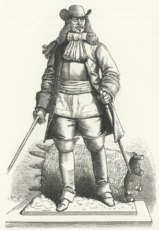 Georg von Derfflinger, mariscal de campo alemán en el ejército de Brandeburgo-Prusia (grabado) de German School