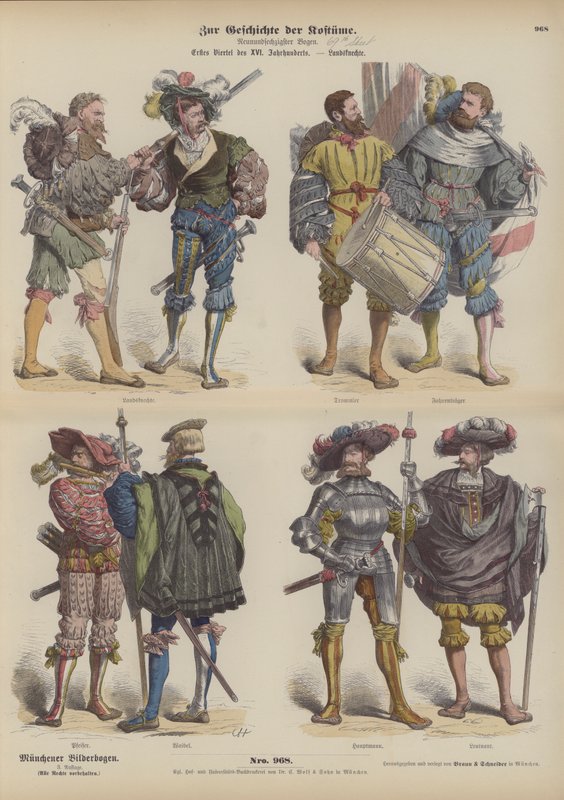 Landsknechte alemanes (soldados mercenarios), principios del siglo XVI de German School