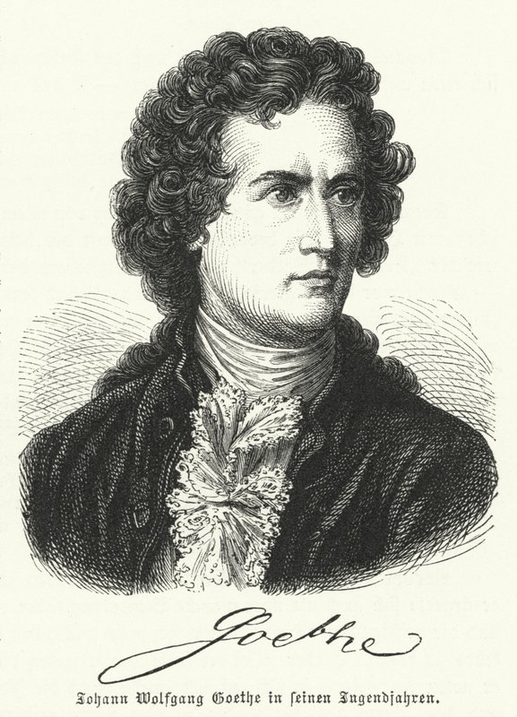 Autor alemán Johann Wolfgang Goethe (1749-1832) en su juventud de German School