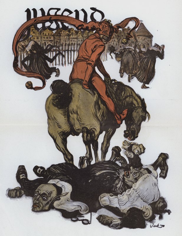 Caricatura alemana de la revista Jugend de German School