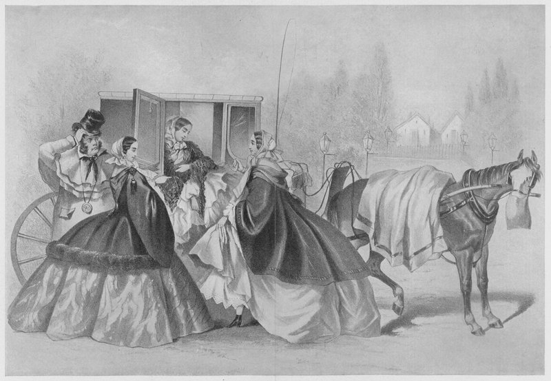 Caricatura alemana sobre la moda del crinolina de German School