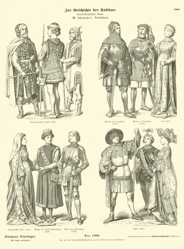 Trajes alemanes, siglo XV de German School