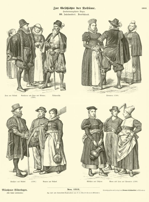 Trajes alemanes, siglo XVI de German School
