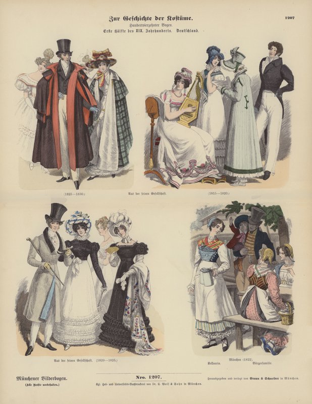 Trajes alemanes, primera mitad del siglo XIX de German School