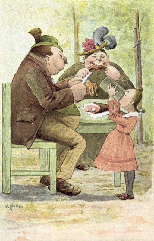 Pareja alemana y su hija disfrutando de una comida al aire libre de German School