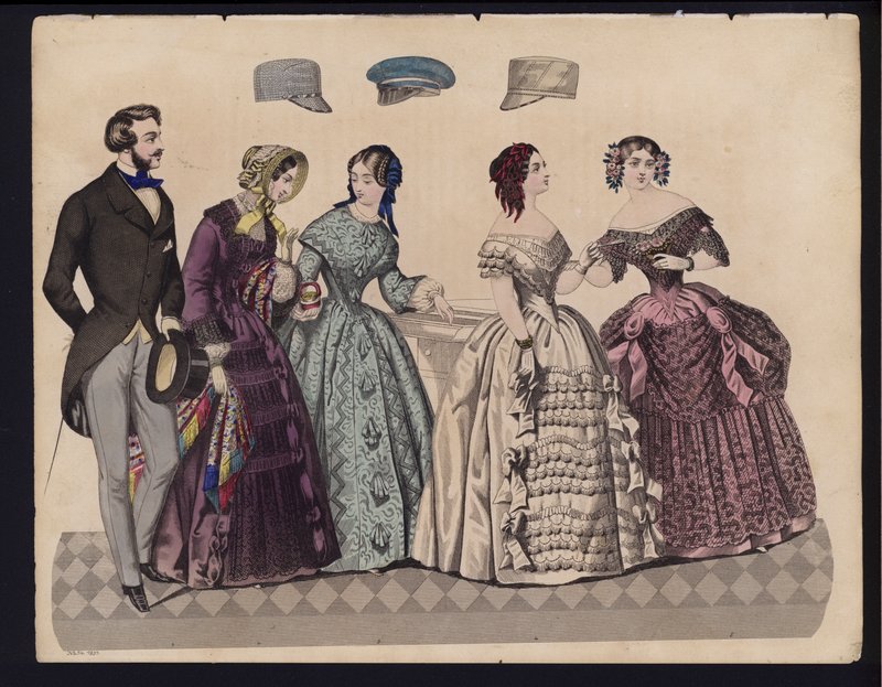 Placa de moda alemana, mediados del siglo XIX de German School