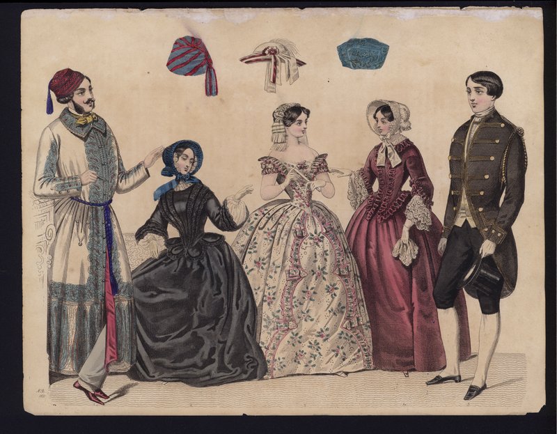 Placa de moda alemana, mediados del siglo XIX de German School