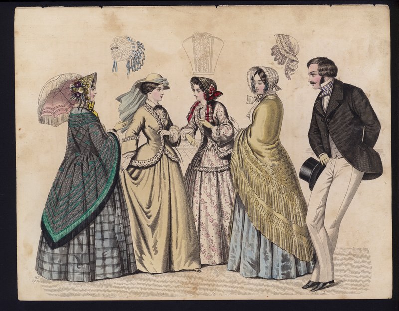 Placa de moda alemana, mediados del siglo XIX de German School