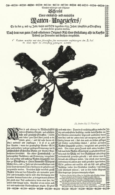 Ratas gigantes atrapadas en Estrasburgo en 1683 de German School