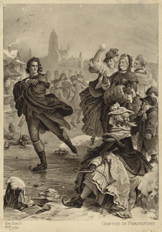 Goethe en Fráncfort (litografía) de German School