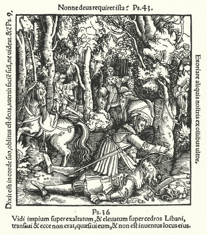 Hans von Hutten asesinado por Ulrich, Duque de Wurtemberg, 1515 de German School