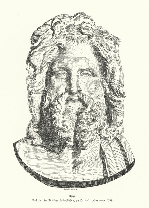 Cabeza de Zeus, dios griego antiguo de German School
