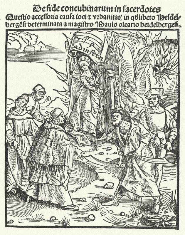 Ilustración de una obra de Jakob Wimpfeling (grabado) de German School