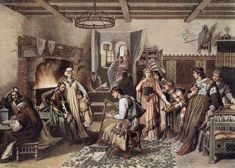 En el gran salón de un castillo de Alemania de German School