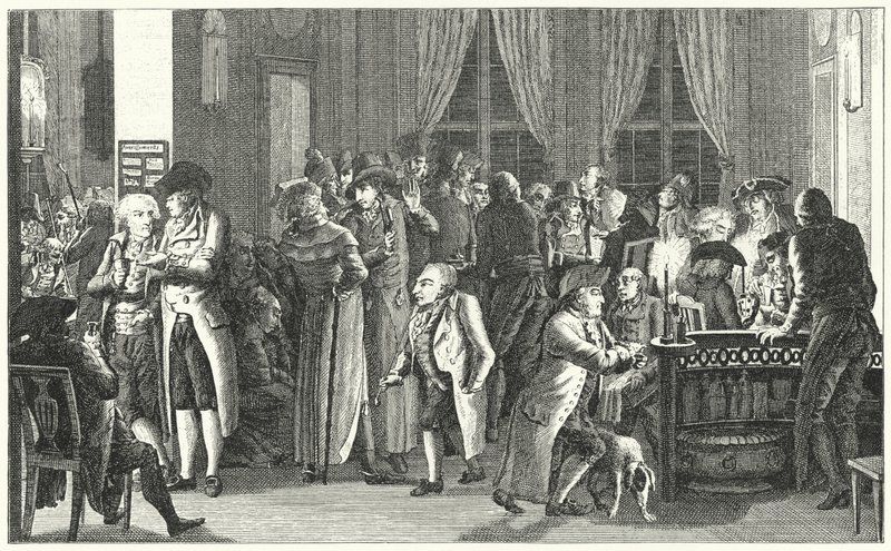 Interior de la cafetería de Richter en Leipzig, c1800 de German School