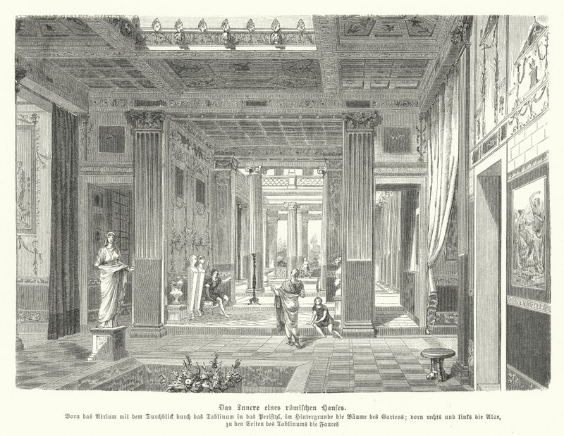 Interior de una casa romana de German School
