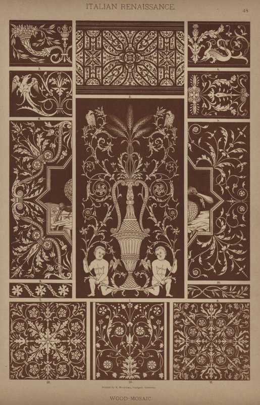 Renacimiento Italiano, Mosaico de Madera de German School