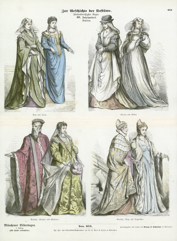 Trajes italianos, siglo XVI de German School