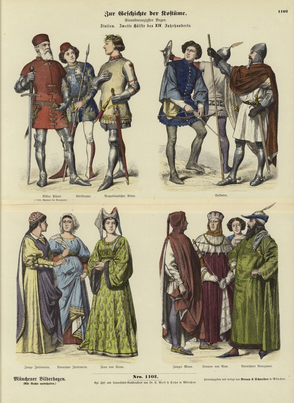 Trajes italianos, segunda mitad del siglo XIV de German School