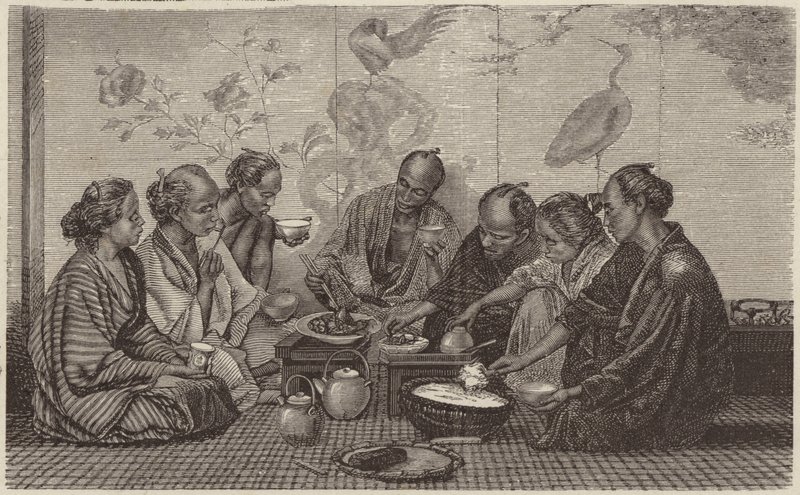 Comida japonesa (grabado) de German School