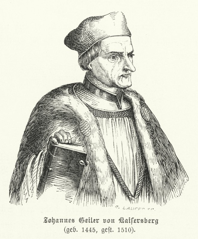 Johann Geiler von Kaisersberg, sacerdote y teólogo suizo (grabado) de German School