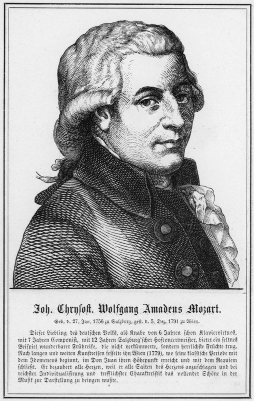 John Chrysostom Wolfgang Amadeus Mozart (grabado) de German School