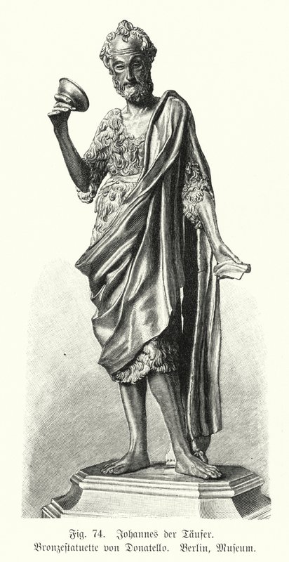 San Juan Bautista, estatua de bronce de Donatello (grabado) de German School