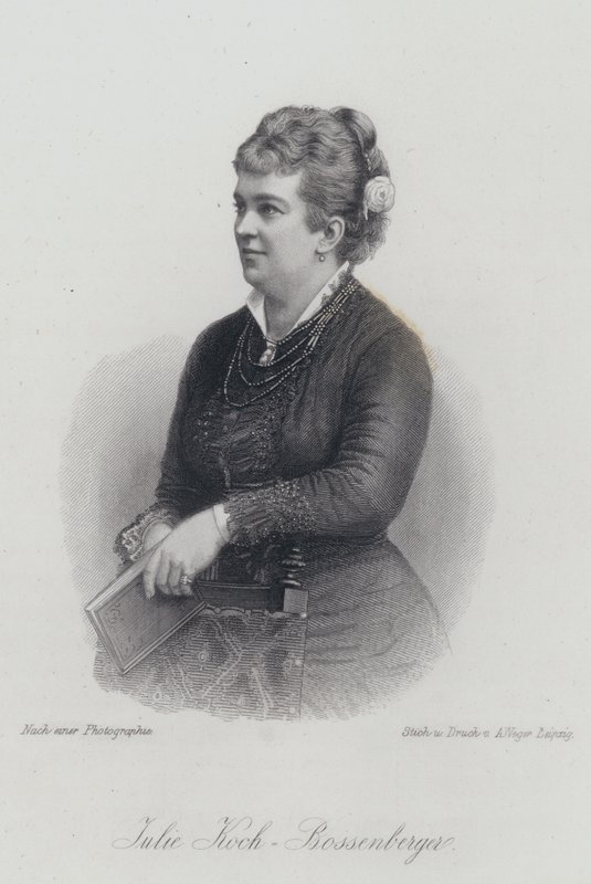 Julie Koch-Bossenberger, cantante de ópera y actriz alemana (grabado) de German School