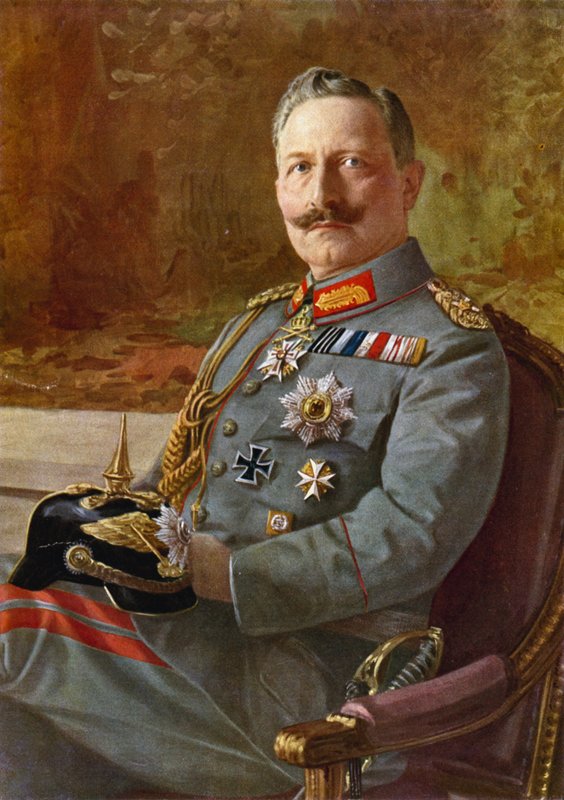Kaiser Wilhelm II (litografía en color) de German School