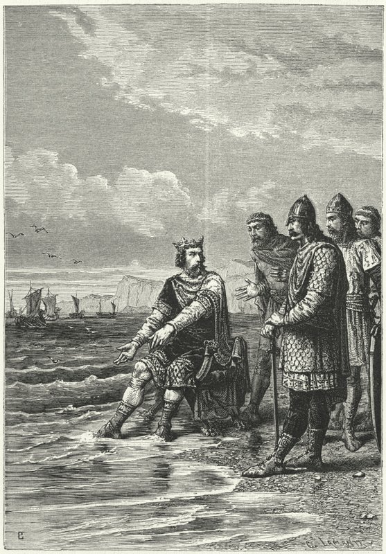 El rey Canuto y las olas (grabado) de German School