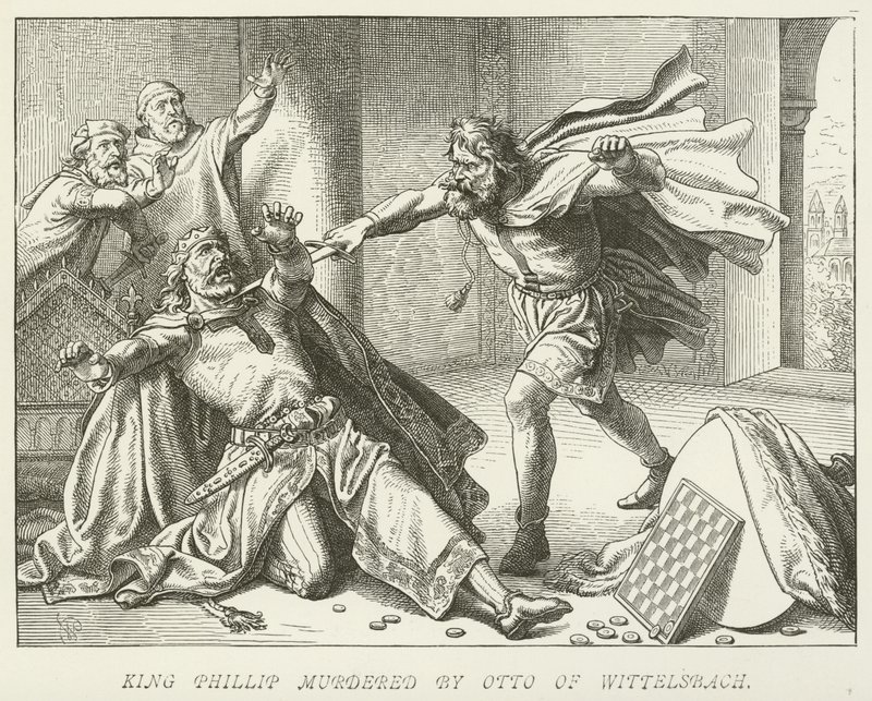El rey Felipe asesinado por Otto de Wittelsbach de German School