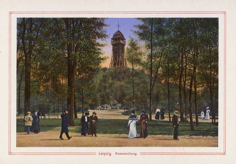 Leipzig, Rosentalberg (litografía en color) de German School