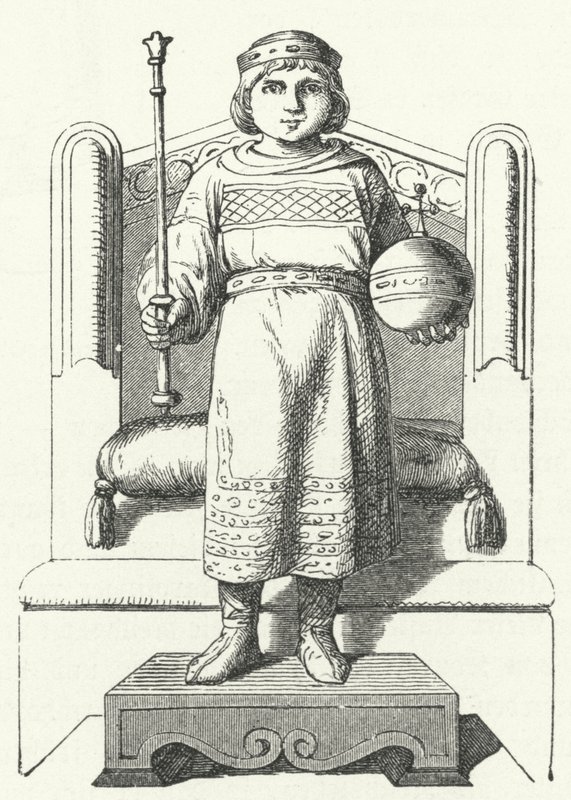 Luis el Niño, último rey carolingio de Francia Oriental (grabado) de German School