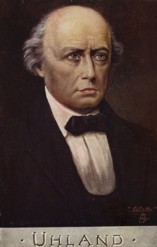Ludwig Uhland (1787-1862), poeta y filólogo alemán (litografía en color) de German School