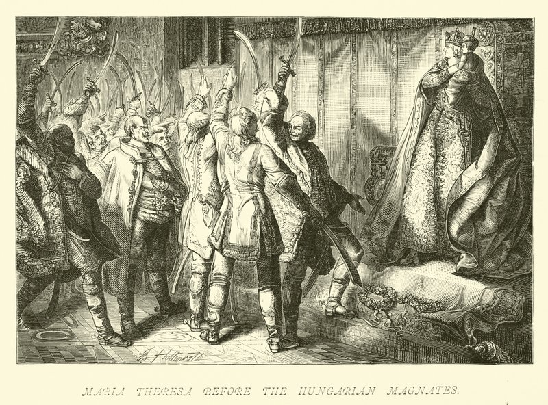 María Teresa ante los magnates húngaros de German School