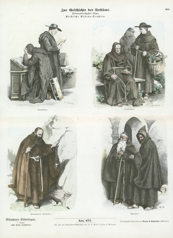 Trajes masculinos de órdenes religiosas cristianas de German School
