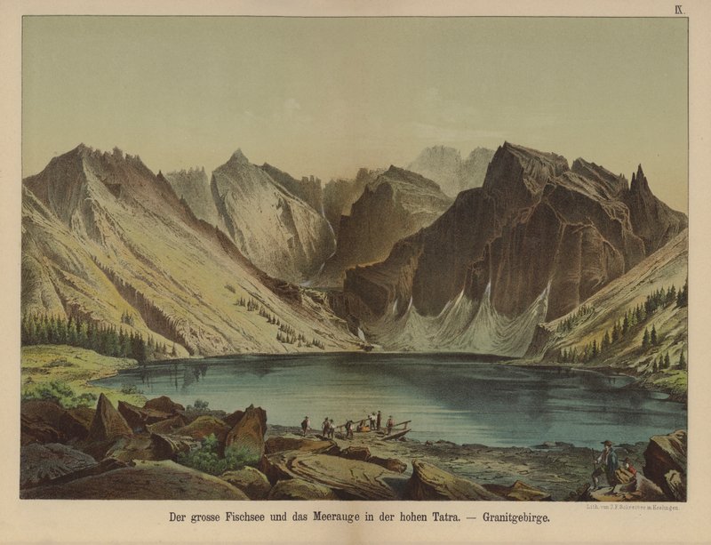 Morskie Oko, lago en las montañas de granito de los Altos Tatras de German School