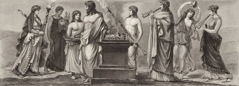 Ocupaciones en la Antigua Grecia. Ilustración para Bilder-Atlas de German School